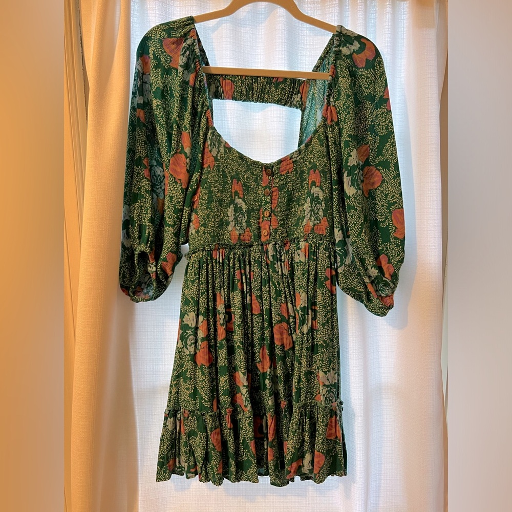 Free people green mini dress